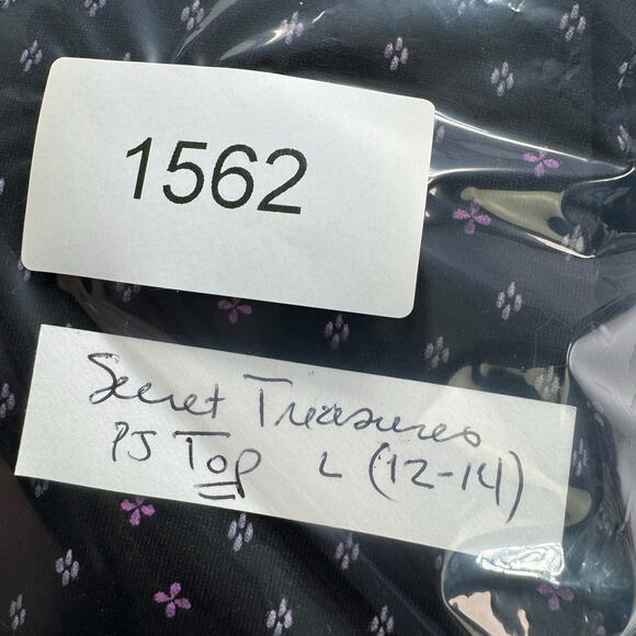 Short Sleeve Button Pajama Top Loungewear L Lace Trim Black Dark Cottage Girly - Picture 7 of 7